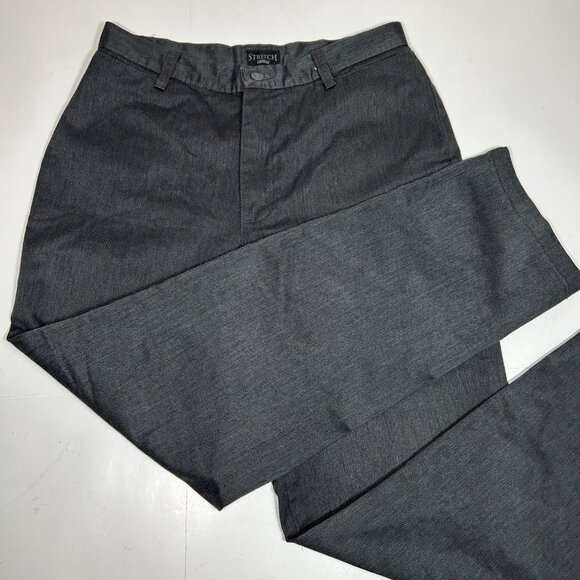 Riders By Lee Women Dress Pants Stretch Gray High Rise Cotton Blend Straight 12M - Picture 1 of 8